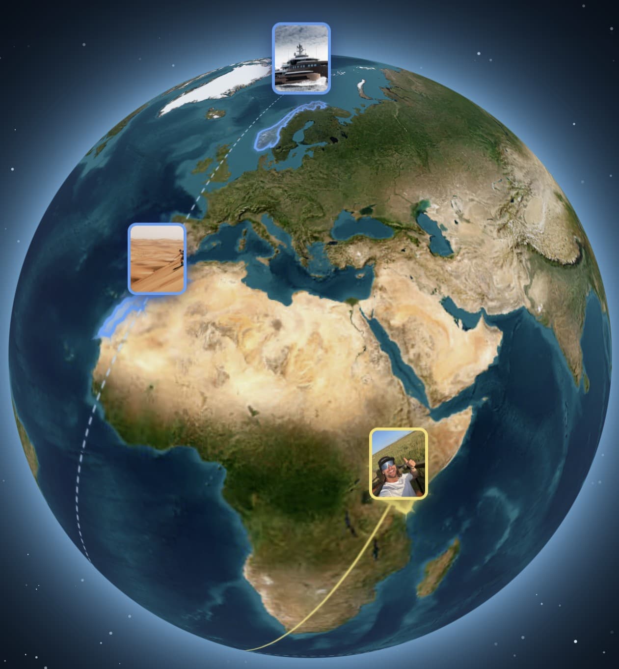Globe of travel memories